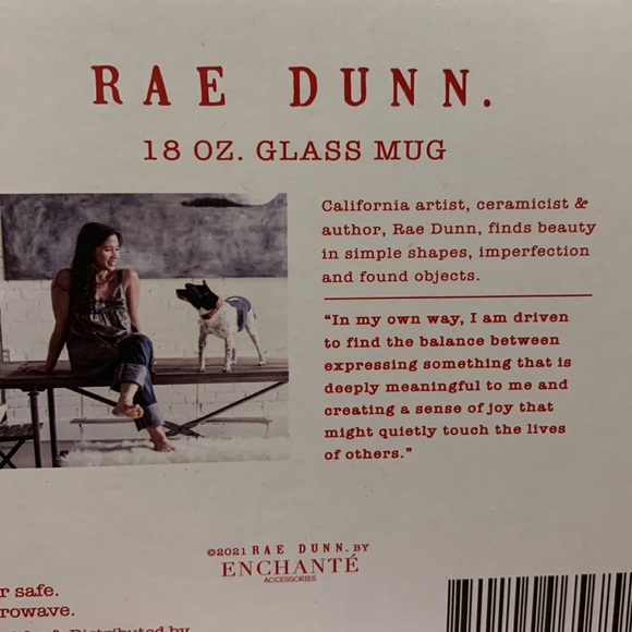 RAE DUNN GLASS COFFEE CUP/MUG, NEW - Picture 5 of 5